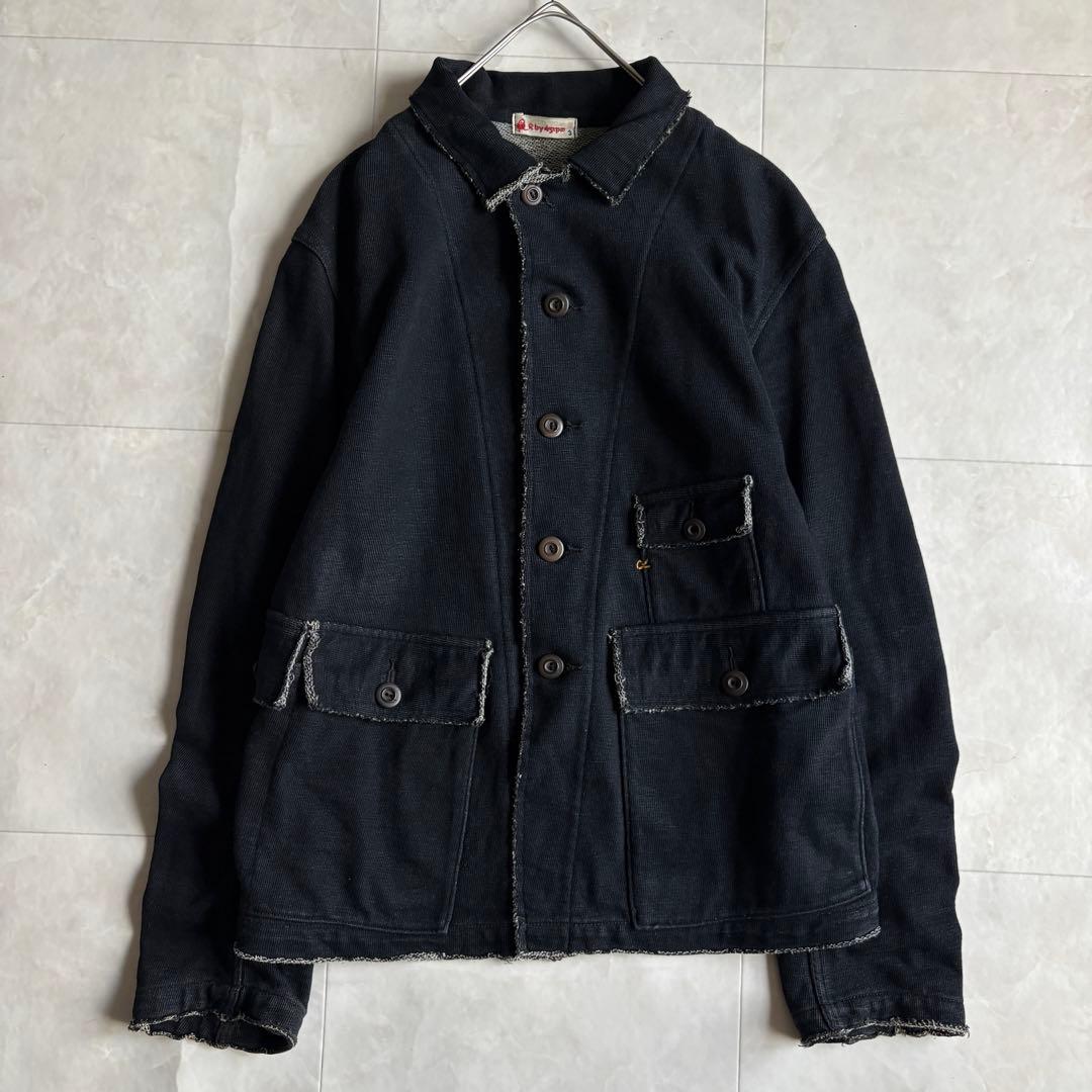 R by 45rpm インディゴ染め カバーオール 黒 3 コットン100