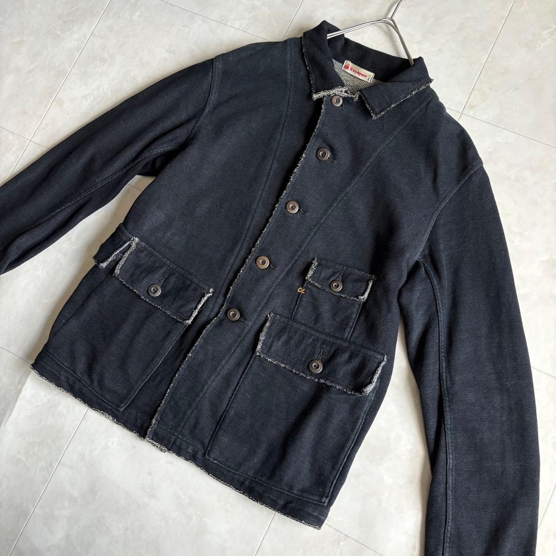 R by 45rpm インディゴ染め カバーオール 黒 3 コットン100