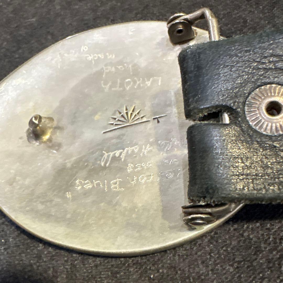 90’s シルバーベルトバックル　ネイティブアメリカン•ラコタ族