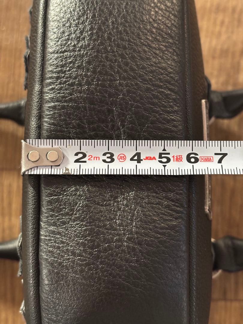 黒 レザー クロス刺繍 バッグ