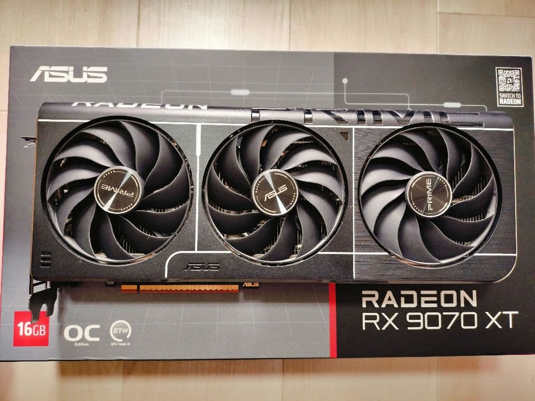 【保証期間内】ASUS Prime Radeon RX 9070 XT 16GB