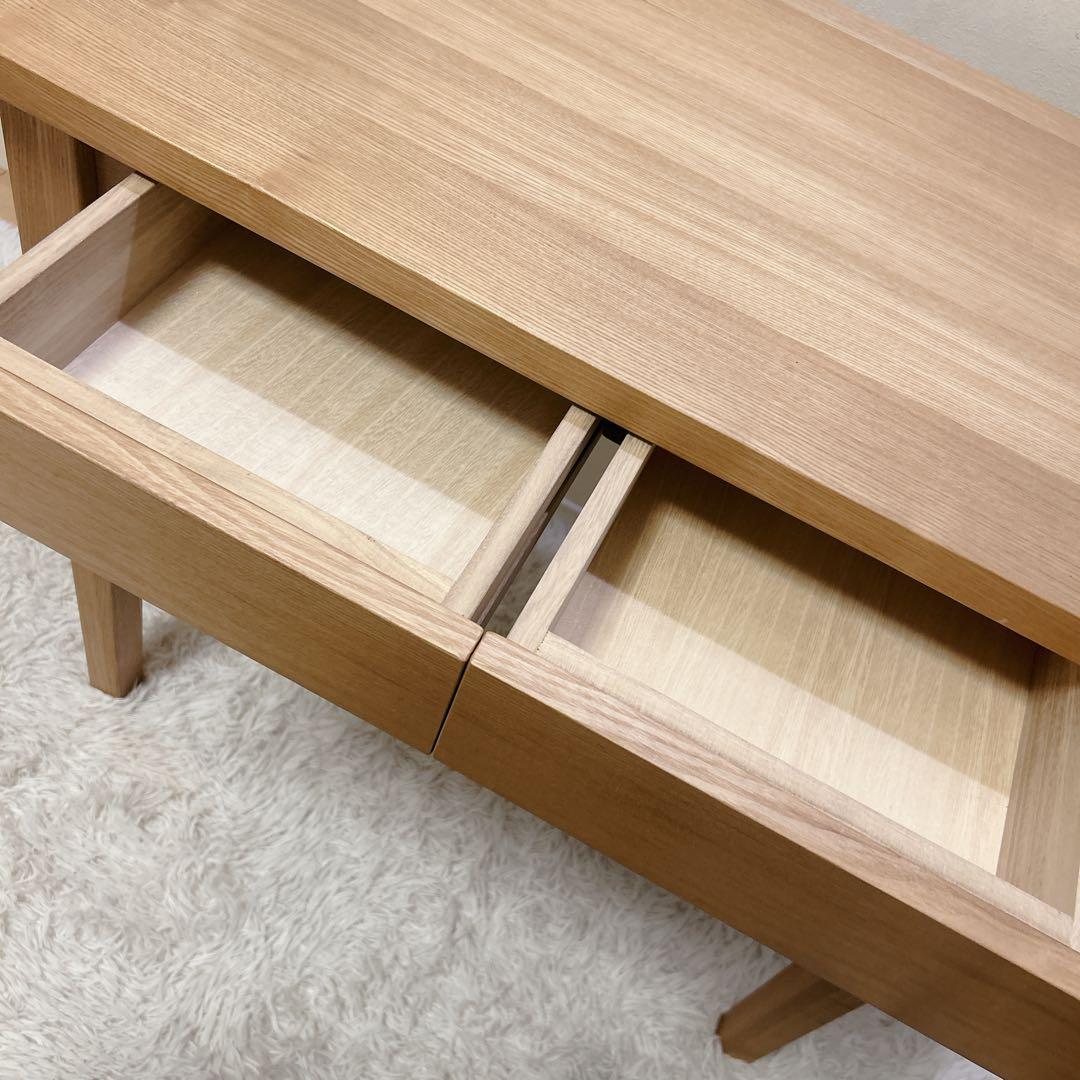 【送料無料】無印良品 タモ材 天然木 パーソナルデスク 引出し付き