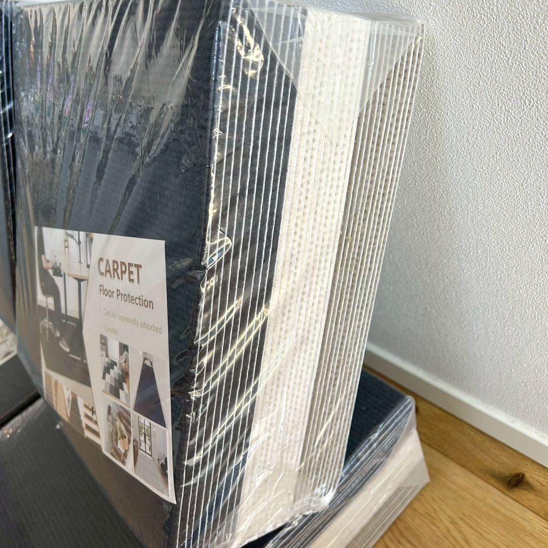 【90枚】タイルカーペット 防音 フロアマット ジョイントマット ネイビー モカ