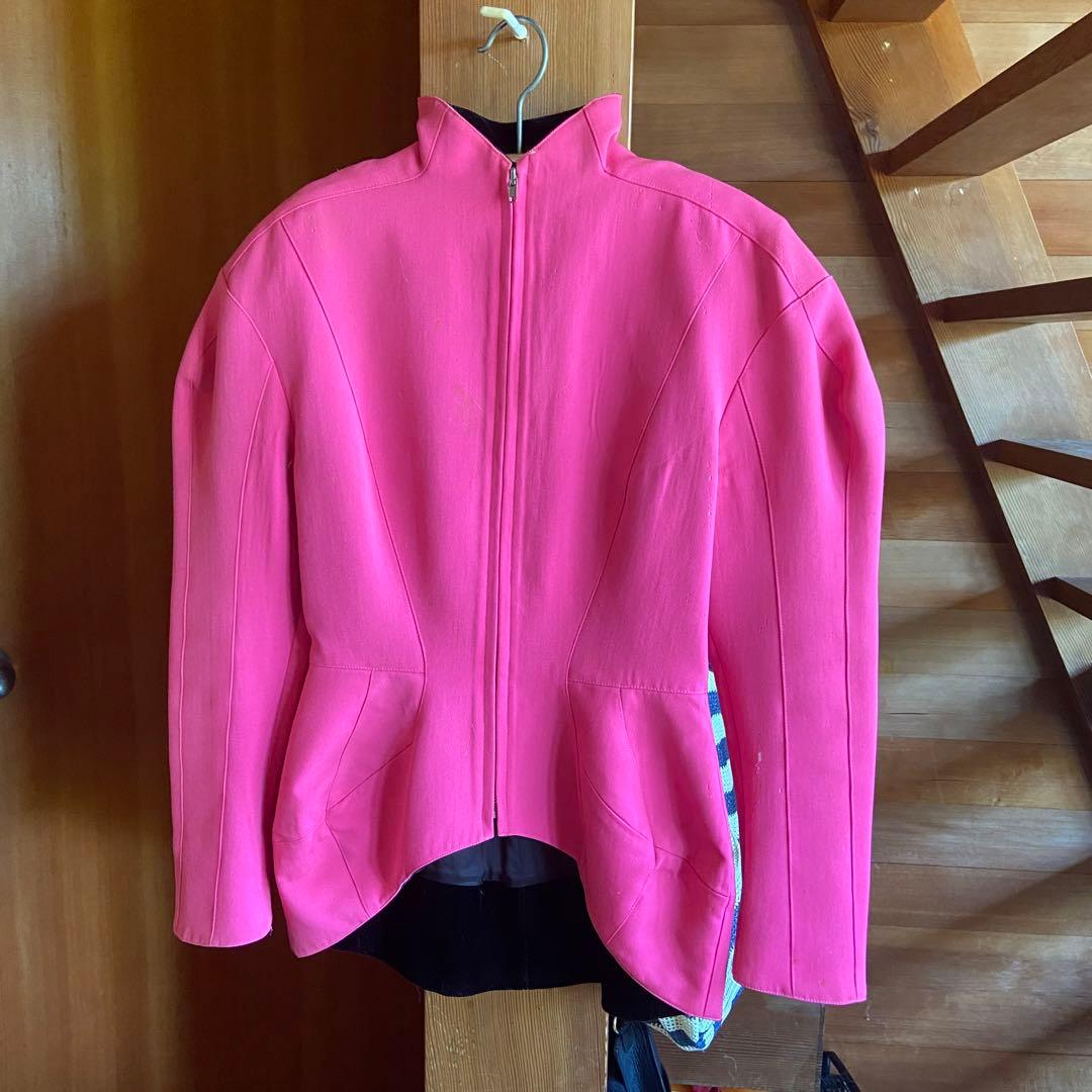 ティエリーミュグレー 90sビンテージ　ピンク　ジップアップ　ジャケット