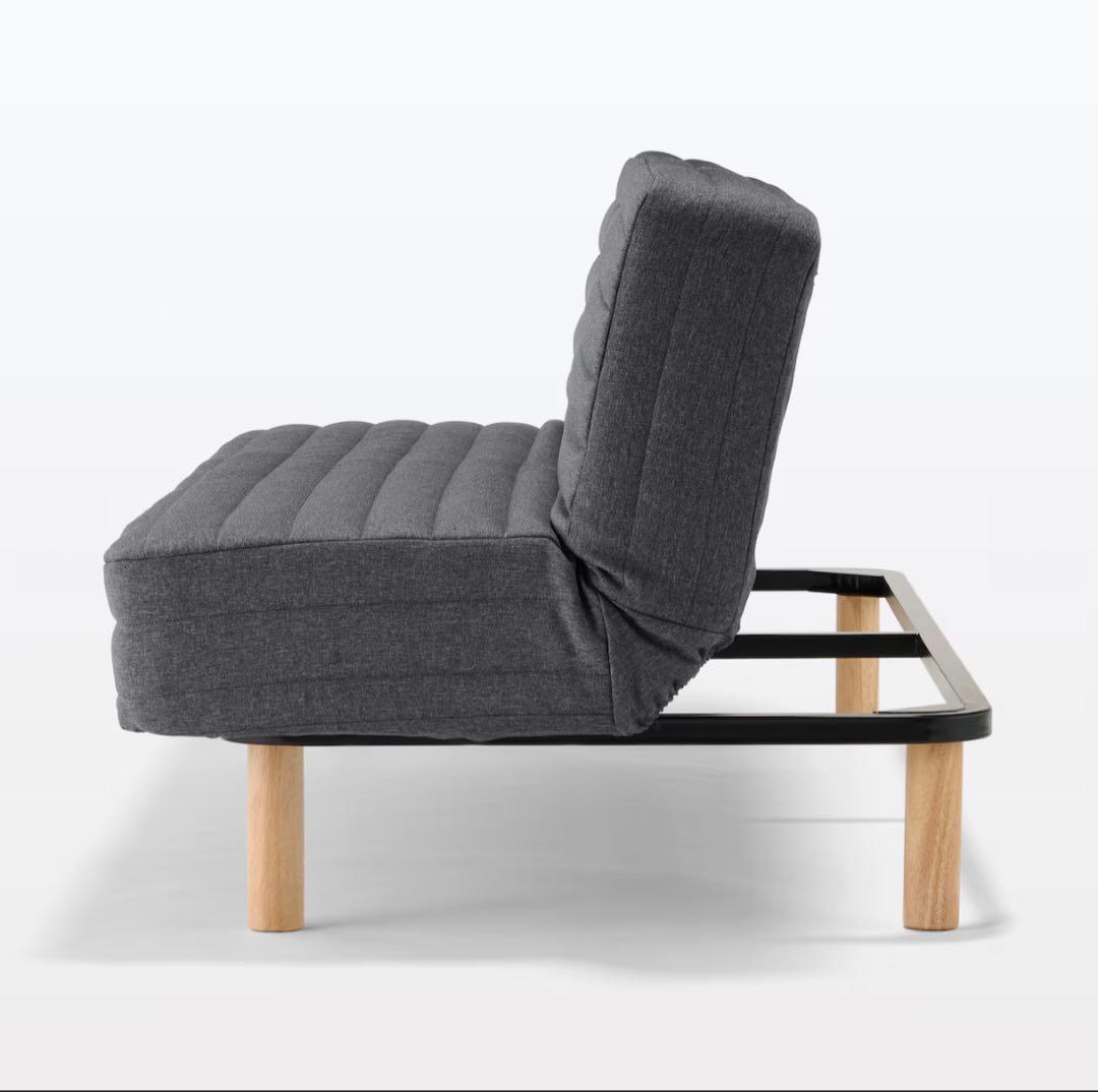 【極美品/送料込】無印良品　リクライニングソファベッド　木製脚