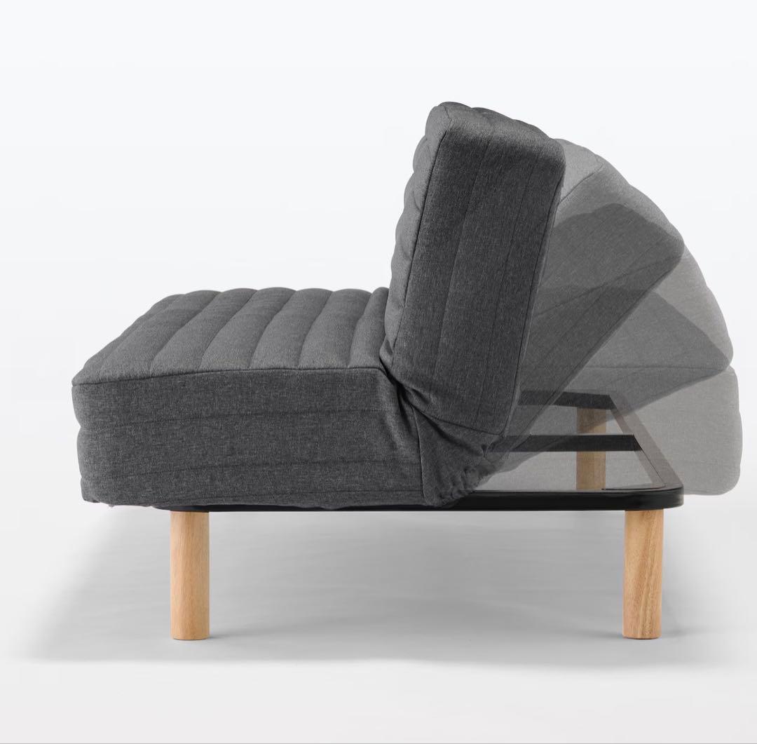 【極美品/送料込】無印良品　リクライニングソファベッド　木製脚