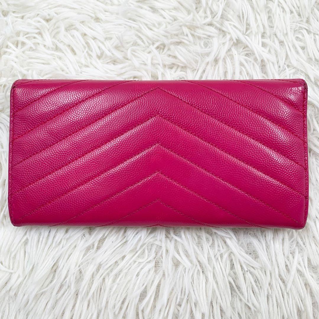 【✨美品✨】サンローラン カサンドラ 長財布 フラップ キルティング ピンク