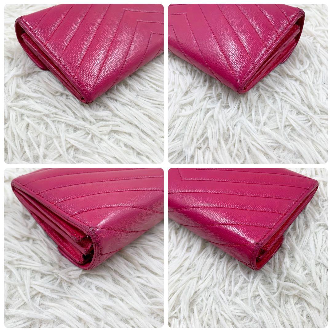 【✨美品✨】サンローラン カサンドラ 長財布 フラップ キルティング ピンク