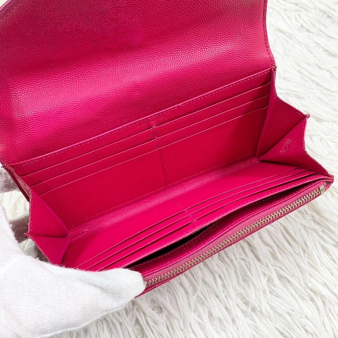 【✨美品✨】サンローラン カサンドラ 長財布 フラップ キルティング ピンク