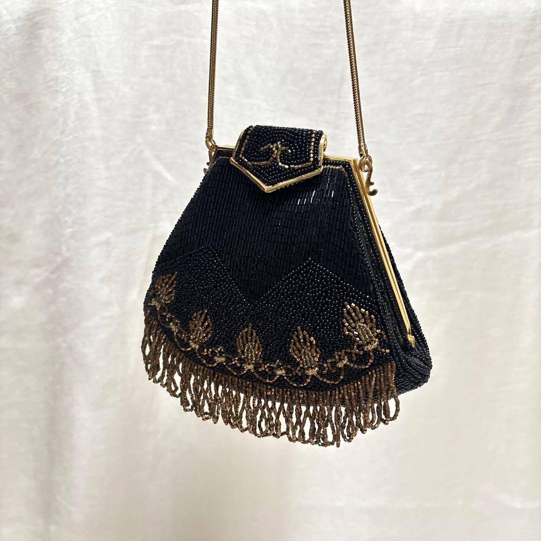 新品未使用 LUMYはしもと 皇室御用達 ビーズ パーティーバッグ ポシェット