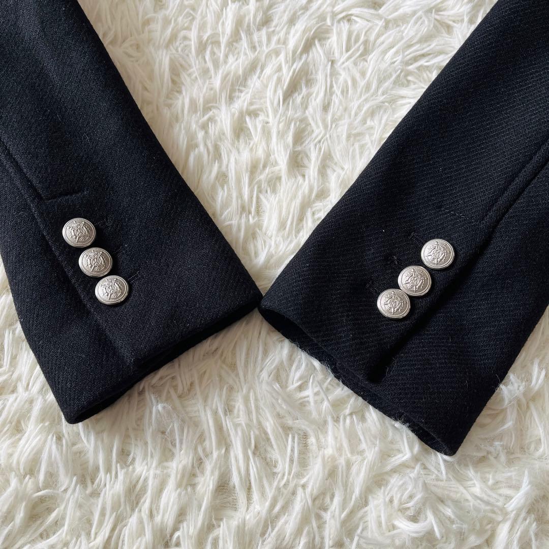 【希少✨】ZARA　MANTECO　ナポレオンジャケット　ダブル　銀ボタン　黒