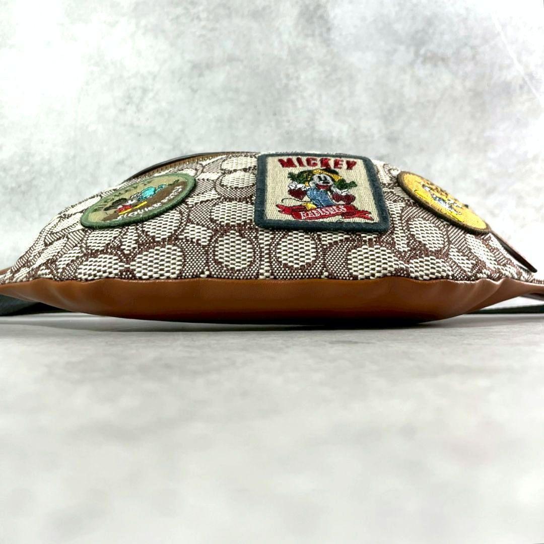 限定 極美品 COACH ×Disney チャーター ベルトバッグ レザー 茶