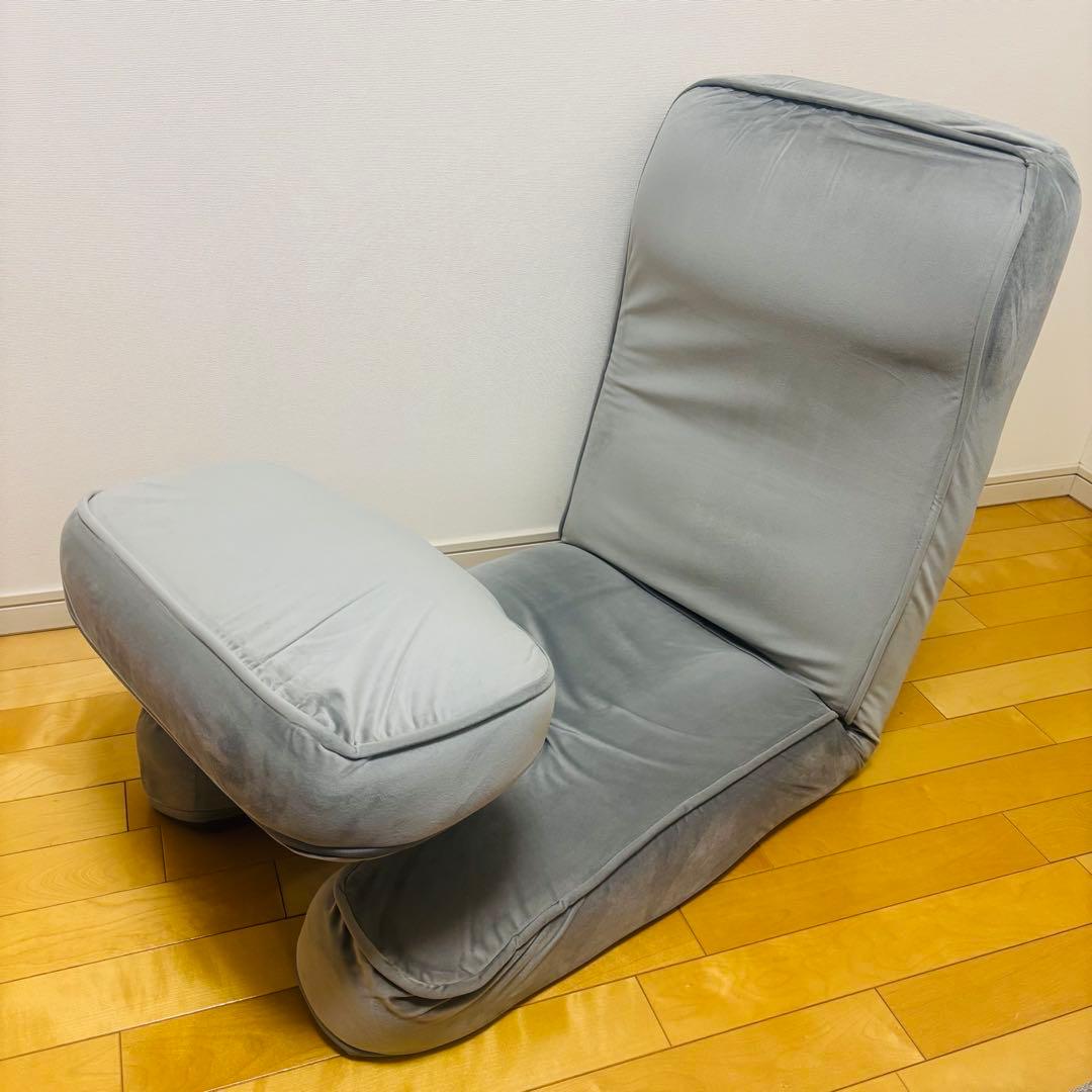 【美品】ニトリ　ゲーミング座椅子2 グレー　カバー付き　イエローグリーン