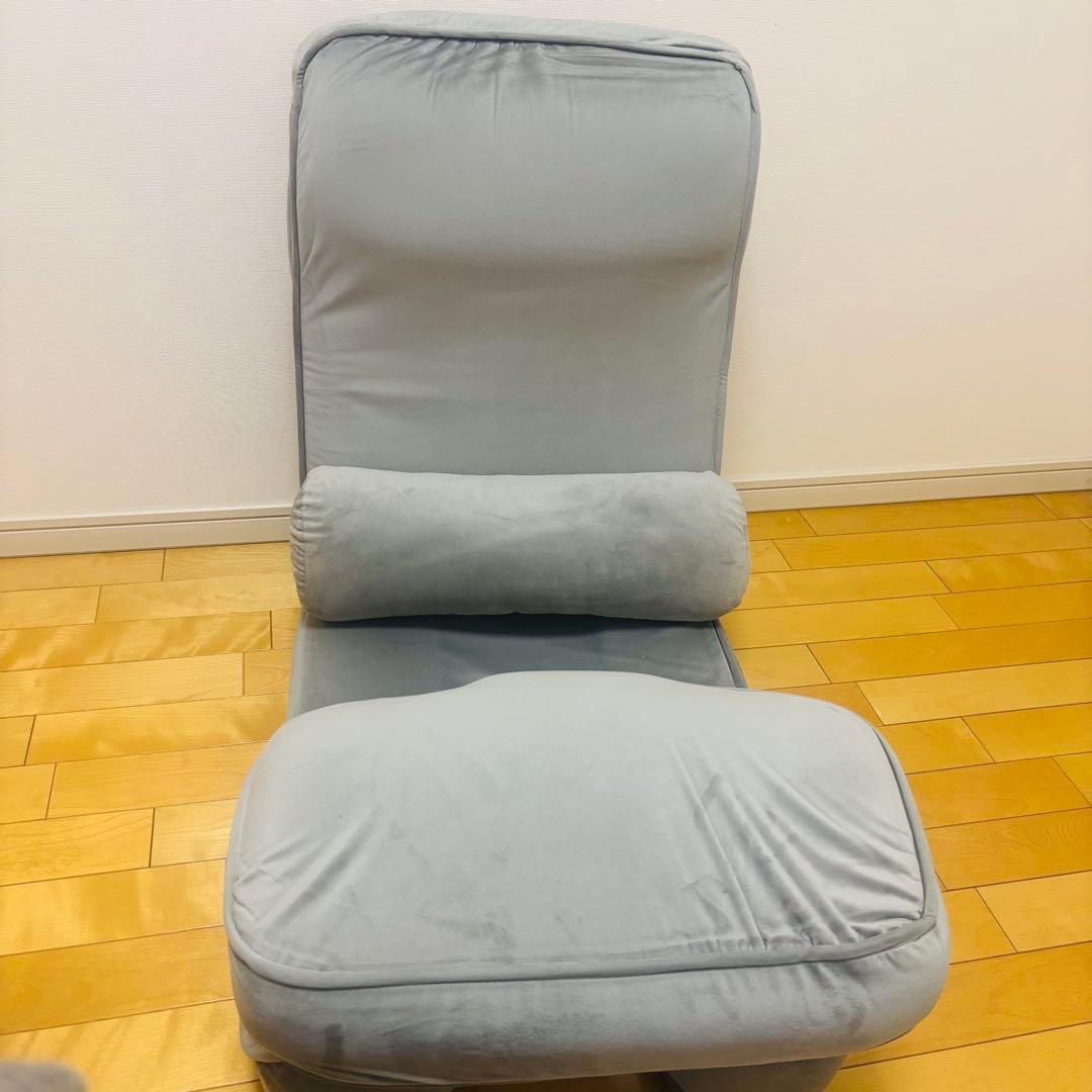 【美品】ニトリ　ゲーミング座椅子2 グレー　カバー付き　イエローグリーン