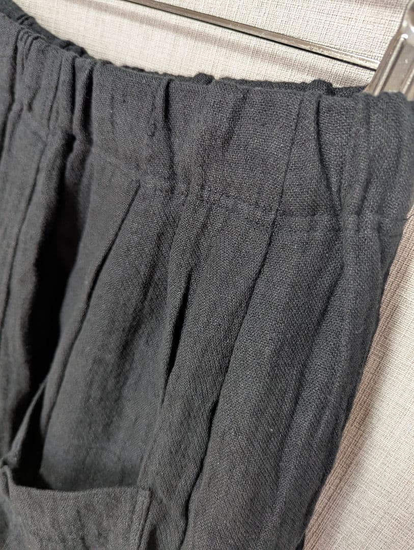 イチアンティークス　東炊きリネンパンツ　ブラック