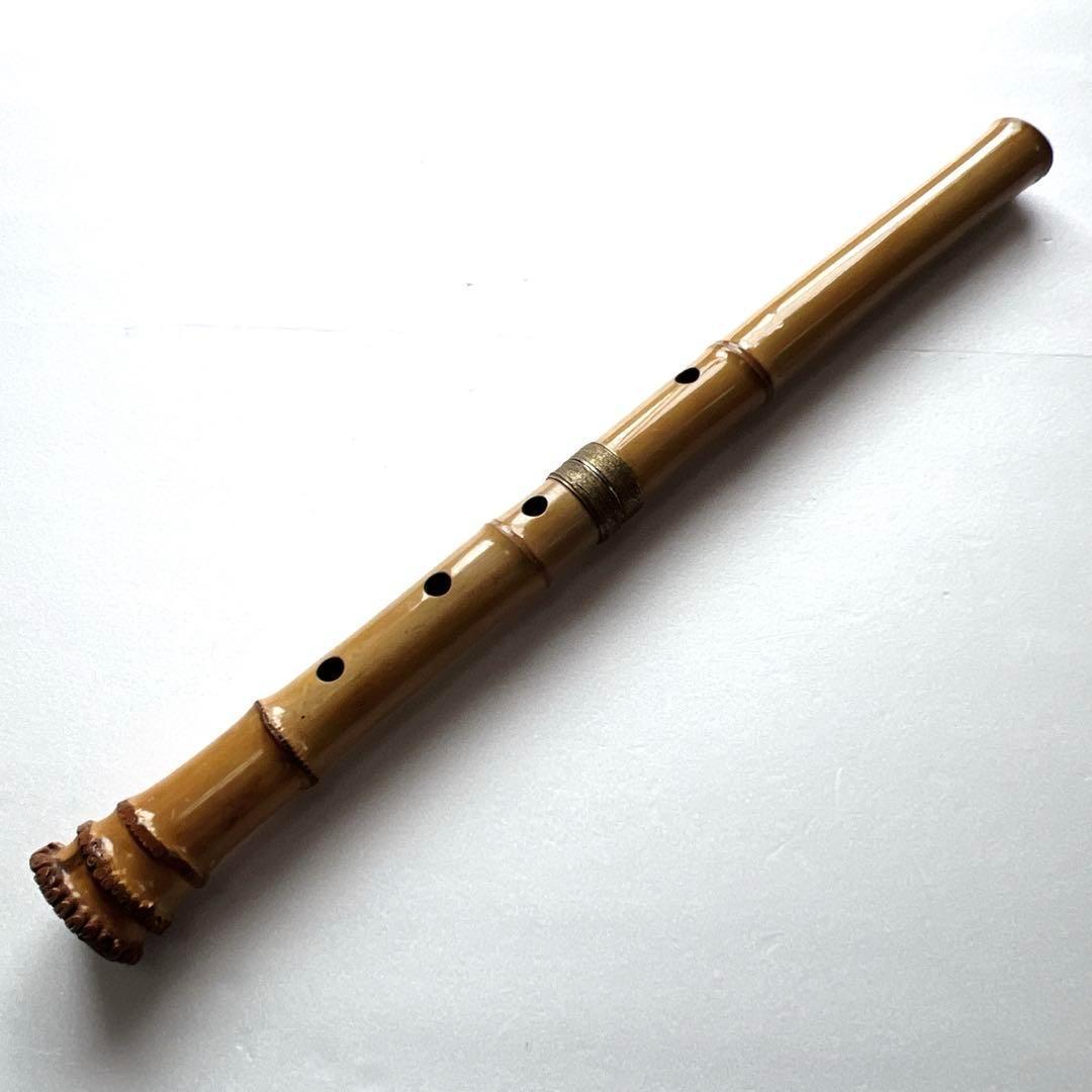尺八本体　 5穴 金属リング　一尺八寸