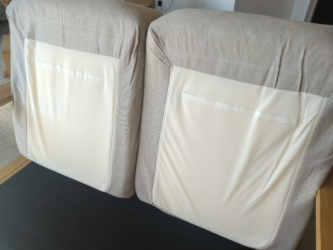 【訳あり美品】MUJI/無印良品 オーク材ソファ2シーター/フェザーコイル/木製