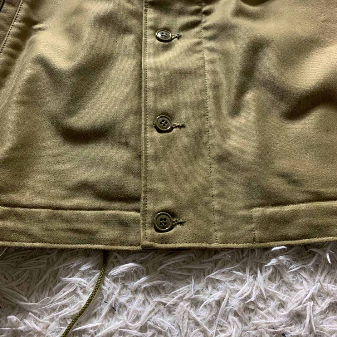 美品■HOUSTON ヒューストン デッキジャケット カーキ 42