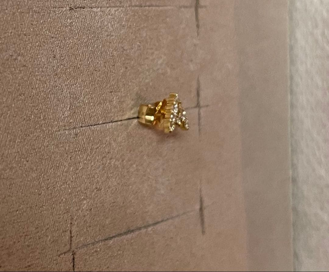 ete レタード　ダイヤモンド　イニシャル　ピアス