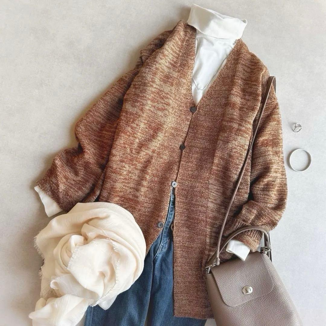 美品▲JURGEN LEHLヨーガンレール//カーディガン▲ブラウン