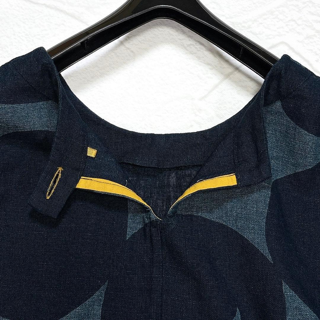 ✨美品✨パラスパレス　藍染め　ロングワンピース　総柄　コットン　日本製　F