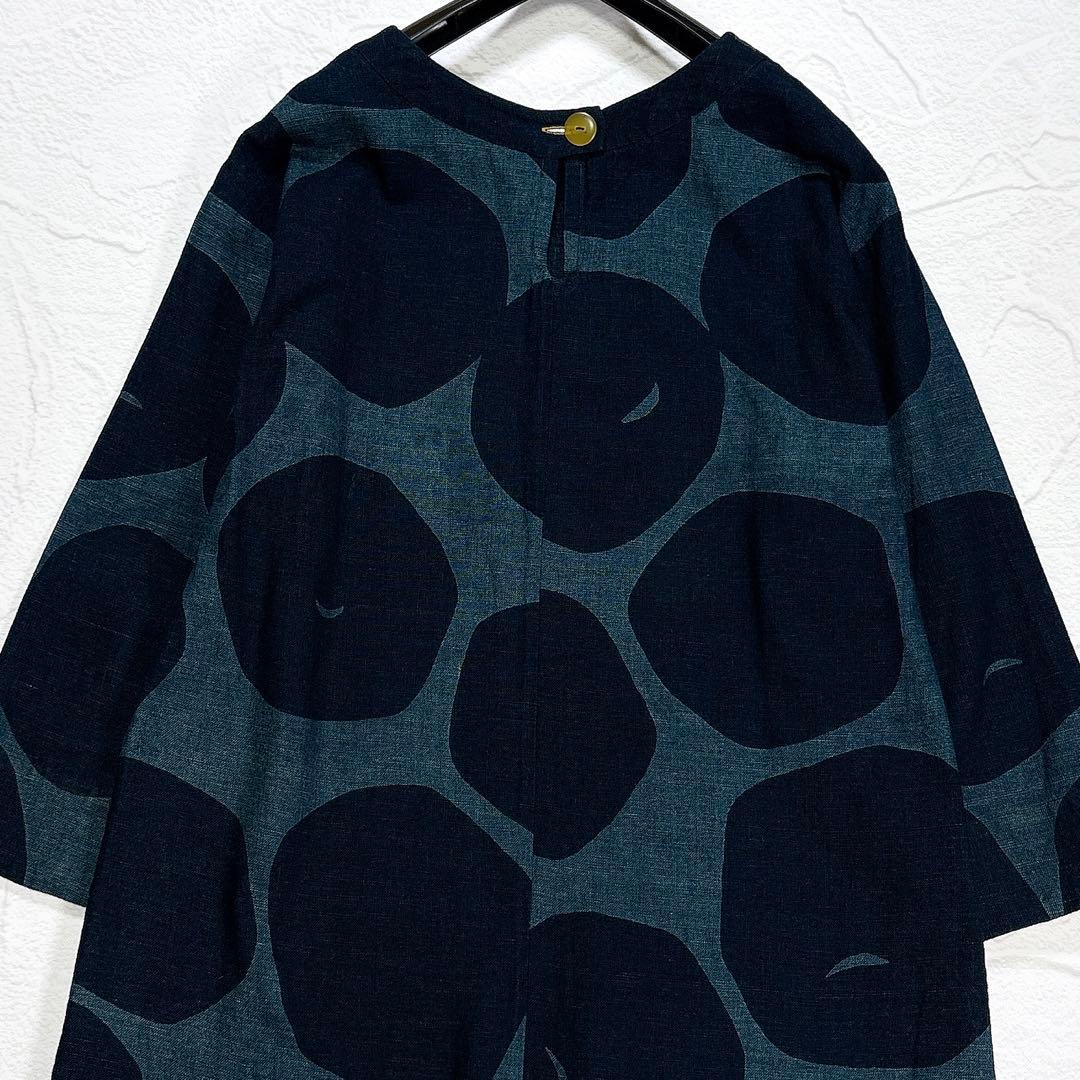 ✨美品✨パラスパレス　藍染め　ロングワンピース　総柄　コットン　日本製　F