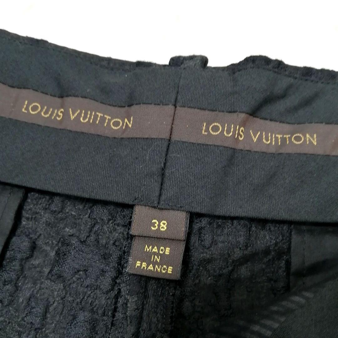 極美品✨ ルイヴィトン　ショートパンツ　ジャガード　ロゴ　黒　38