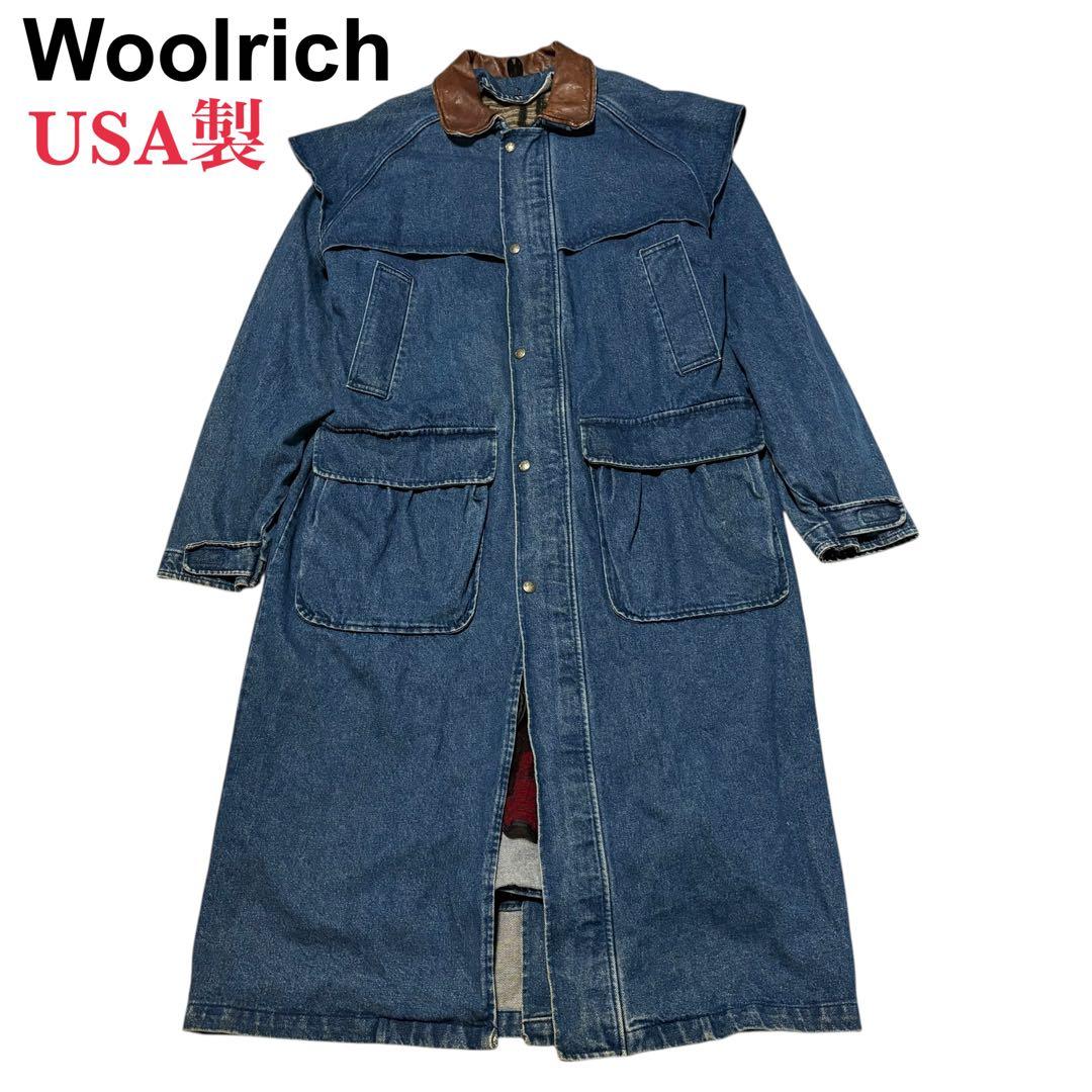 激レア 80s Woolrich デニムダスターコート 超ヘビーオンス USA製