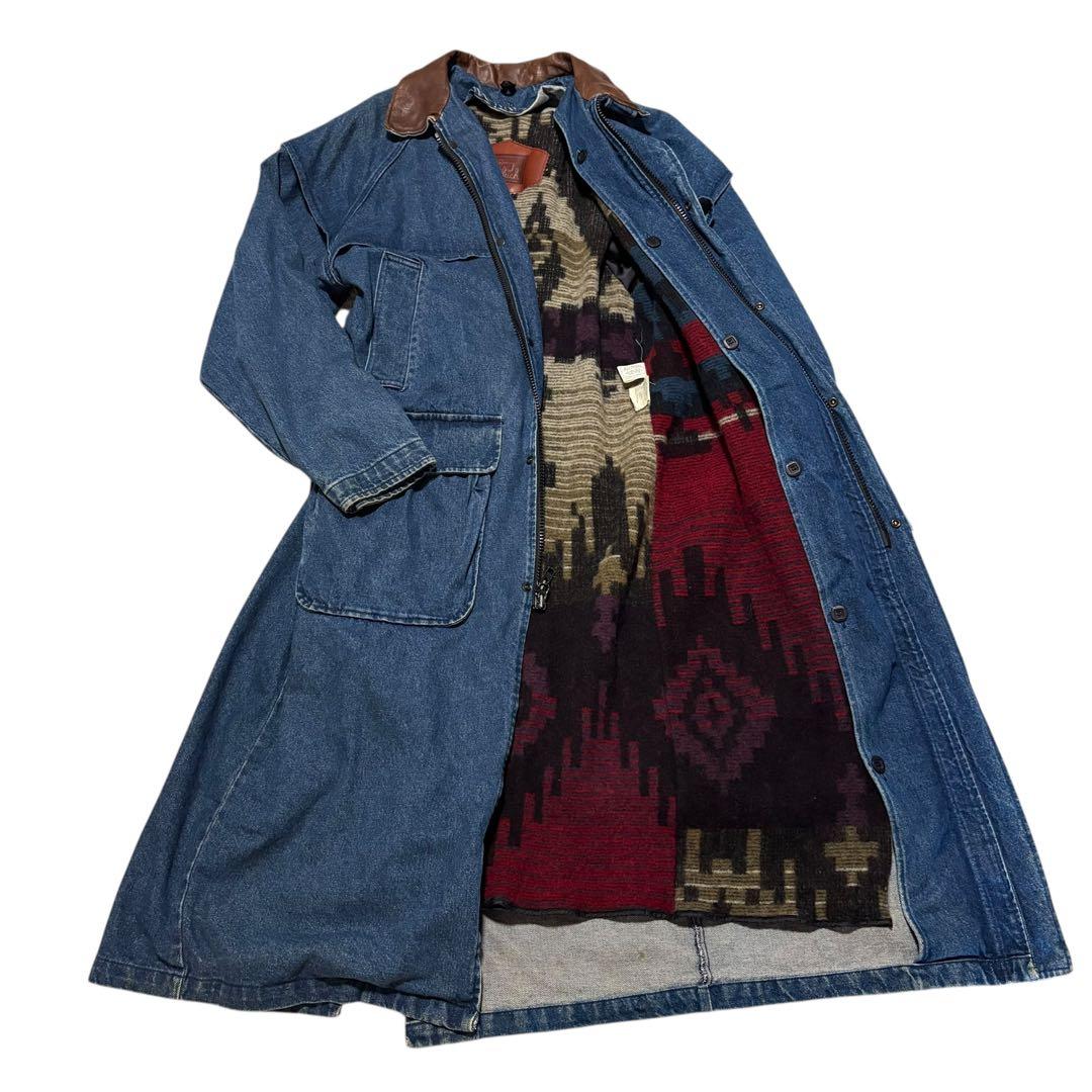 激レア 80s Woolrich デニムダスターコート 超ヘビーオンス USA製