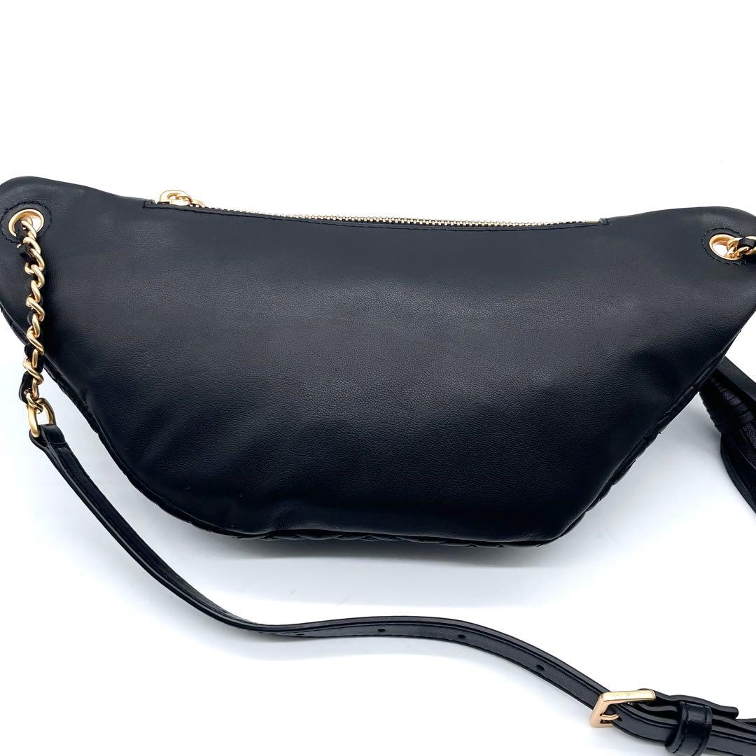 未使用級✨トリーバーチ フレミング ボディバッグ キルティング レザー ブラック