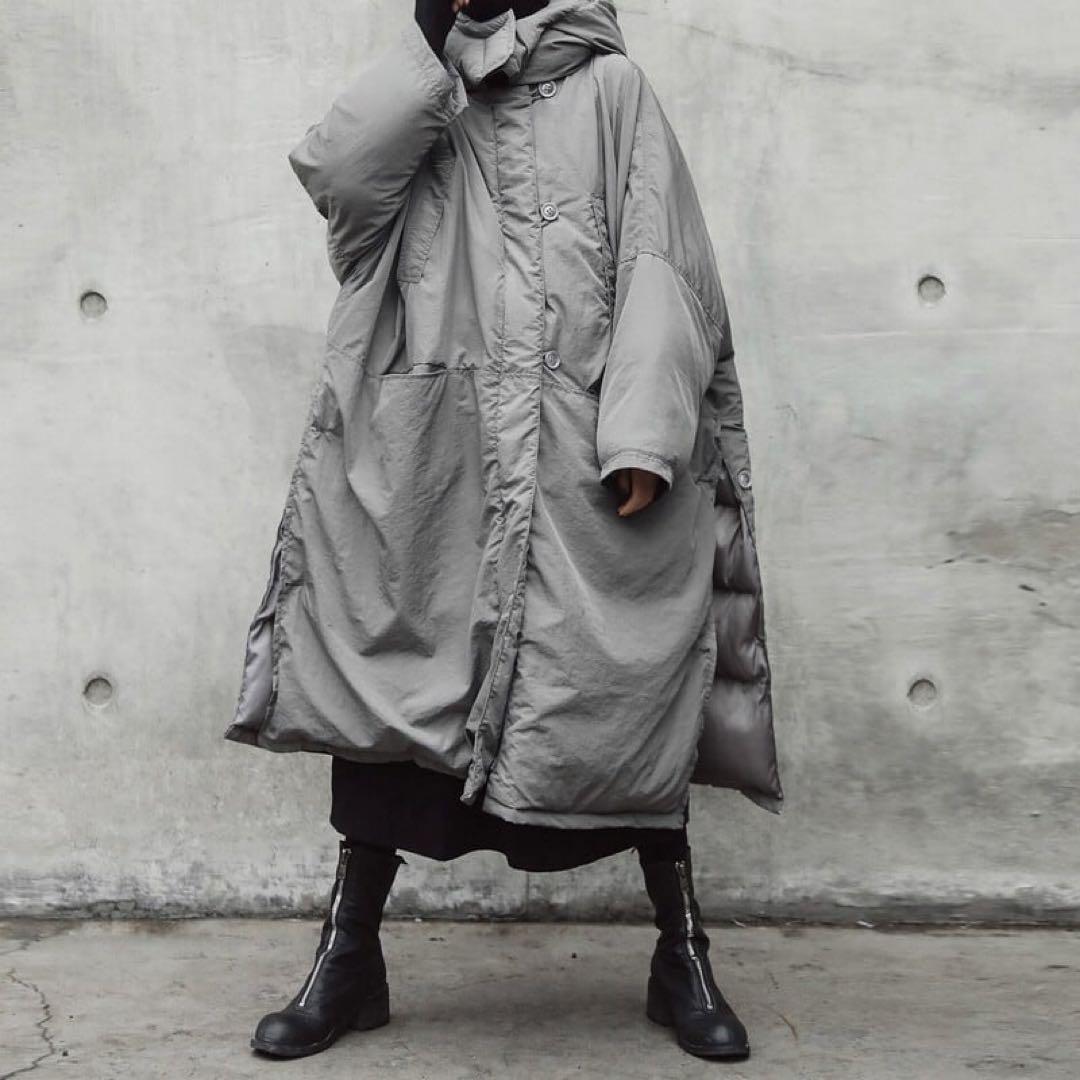 ロング ダウンコート グレー オーバーサイズ