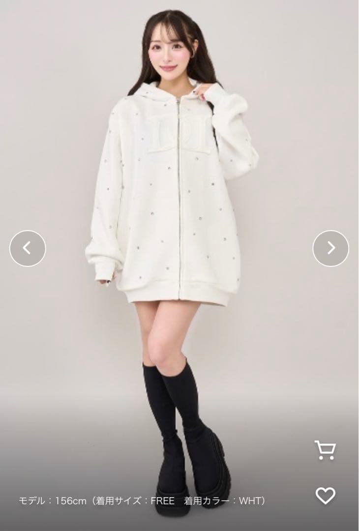 新品　ダーリッチDarich DDロゴビジュージップパーカー　ホワイトF