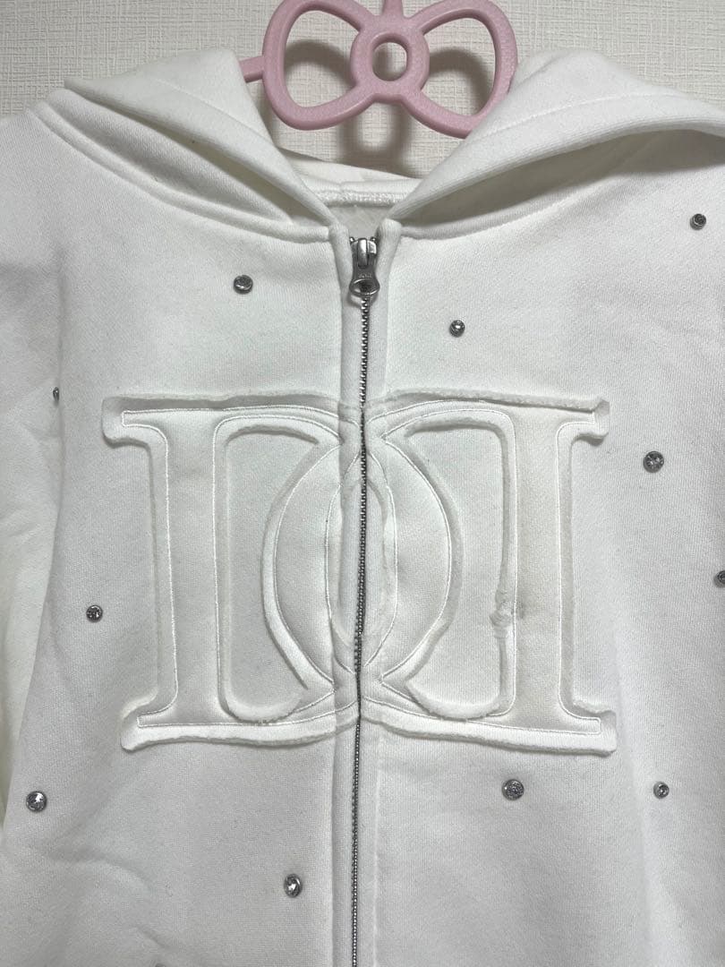 新品　ダーリッチDarich DDロゴビジュージップパーカー　ホワイトF