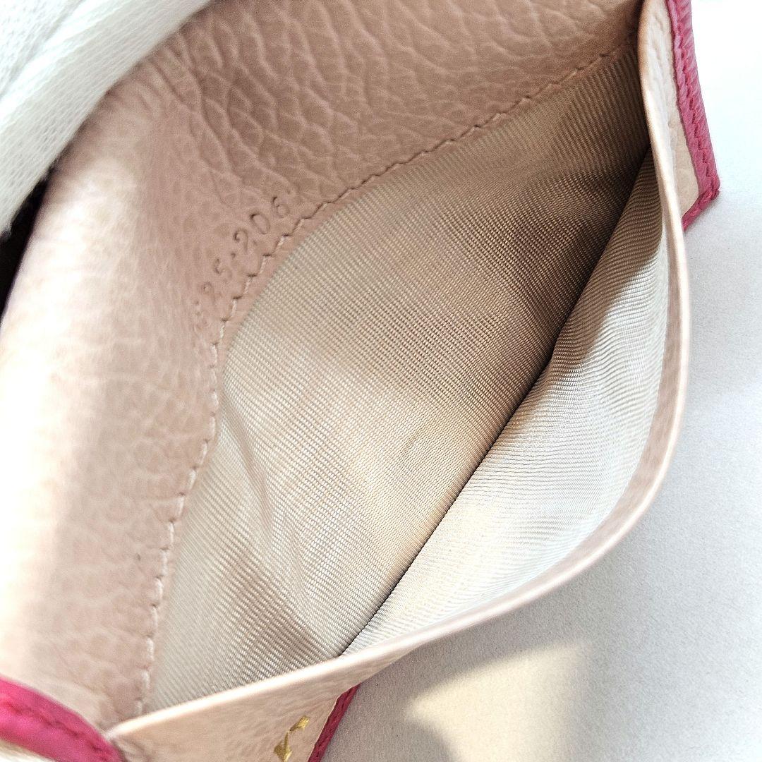GUCCI GGロゴ マーモント レザー 名刺入れ カードケース ピンク