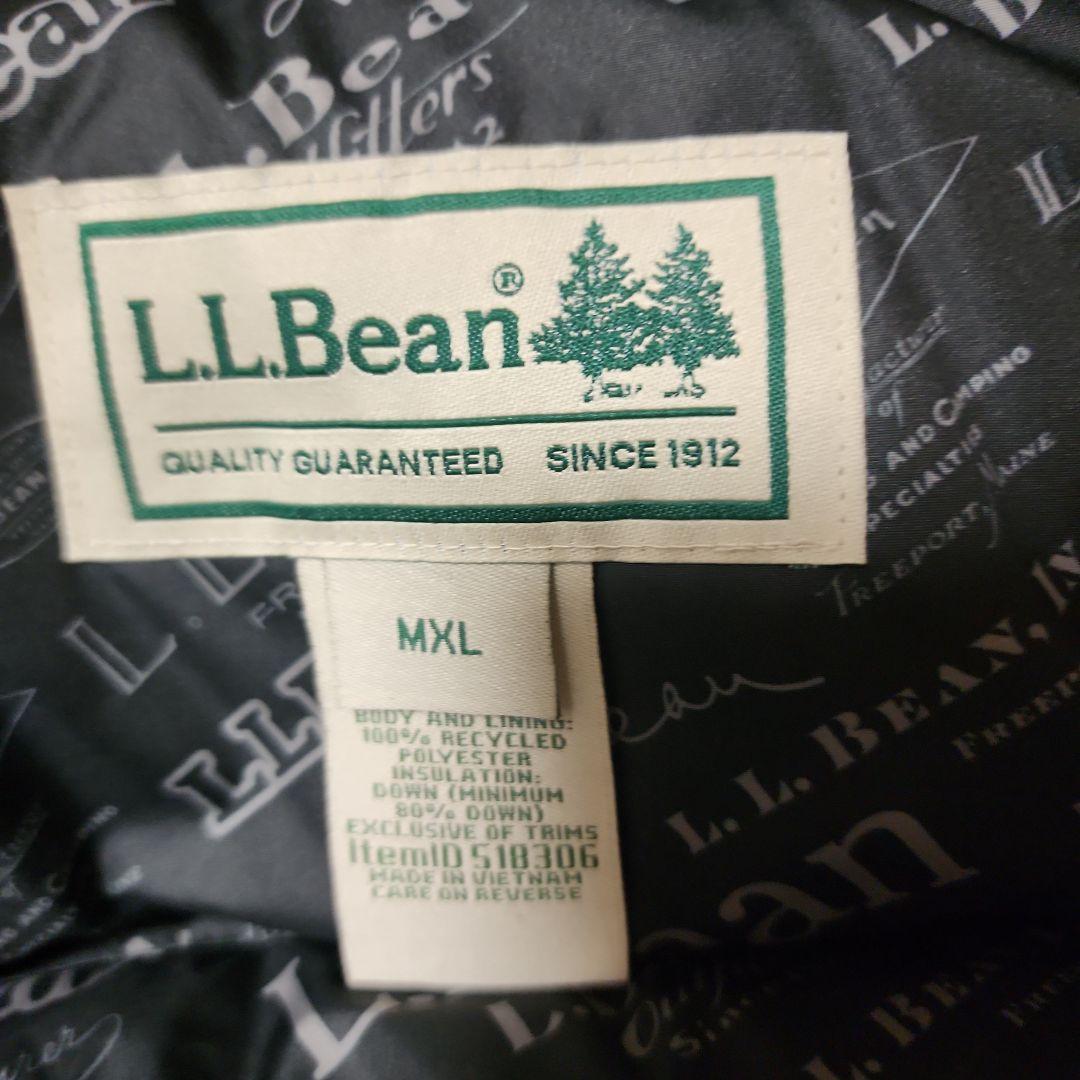 SY24L.L.Bean ダウンベスト MXL　ロゴ総柄裏地 ダウンテック