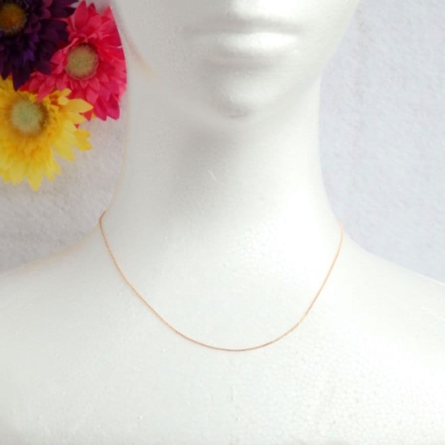emiko　k18ネックレス　ベネチアンチェーン　0.7㎜幅　つけっぱなし