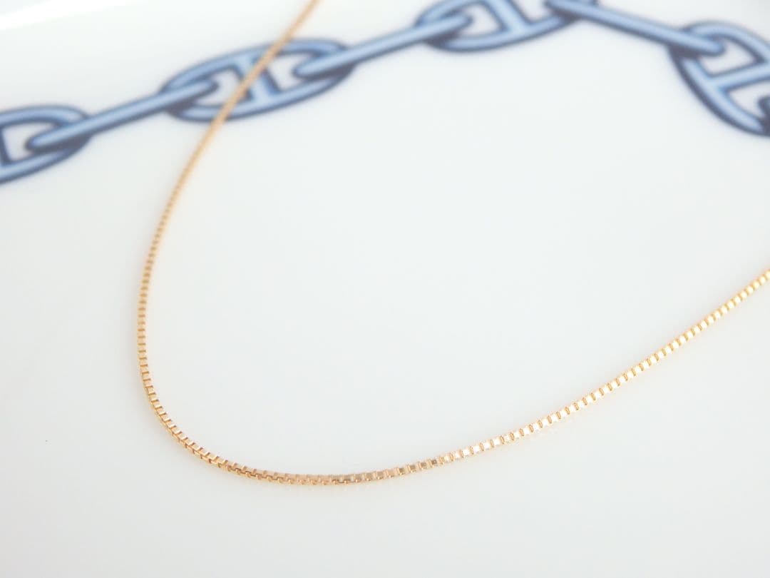 emiko　k18ネックレス　ベネチアンチェーン　0.7㎜幅　つけっぱなし