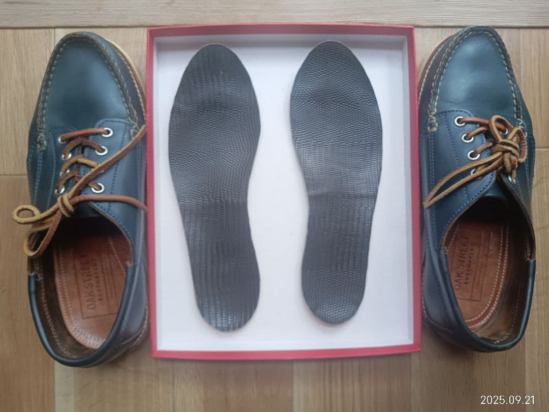アメリカ製オークストリートブーツメーカーズ本革ネイビー8.5D26.5cm 中古