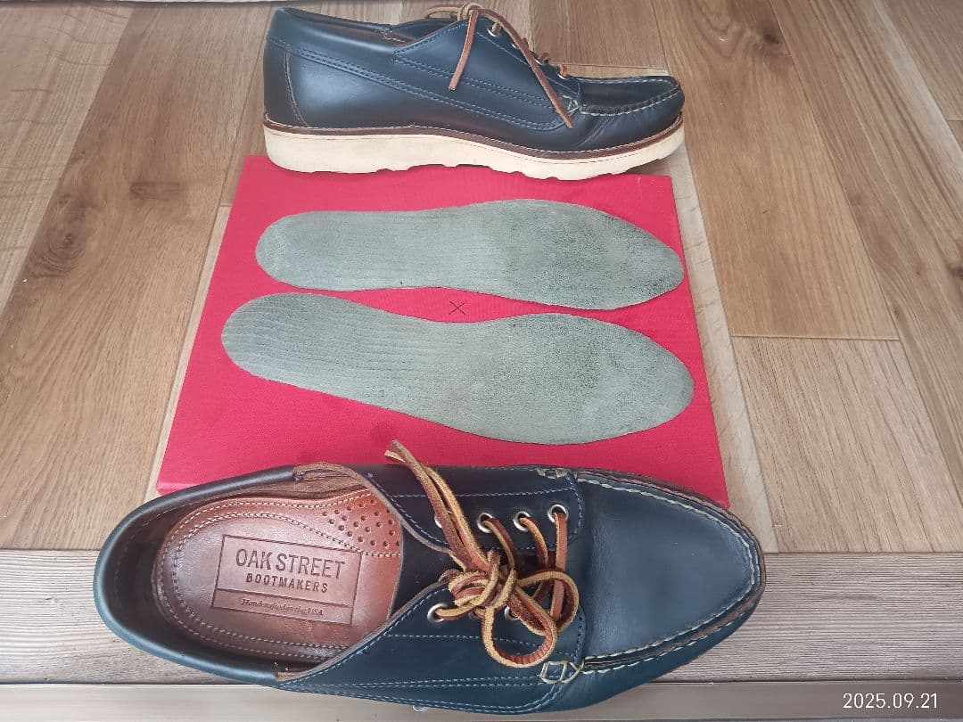 アメリカ製オークストリートブーツメーカーズ本革ネイビー8.5D26.5cm 中古