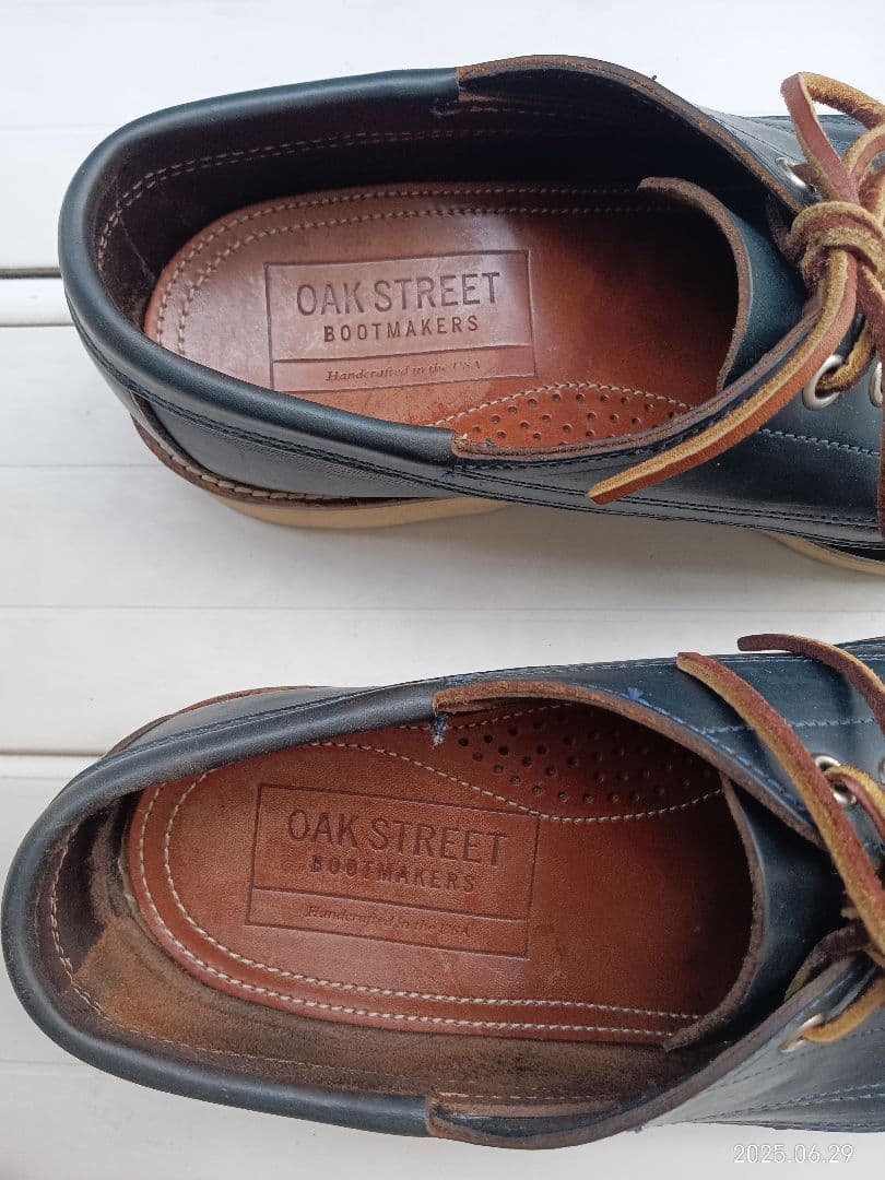 アメリカ製オークストリートブーツメーカーズ本革ネイビー8.5D26.5cm 中古