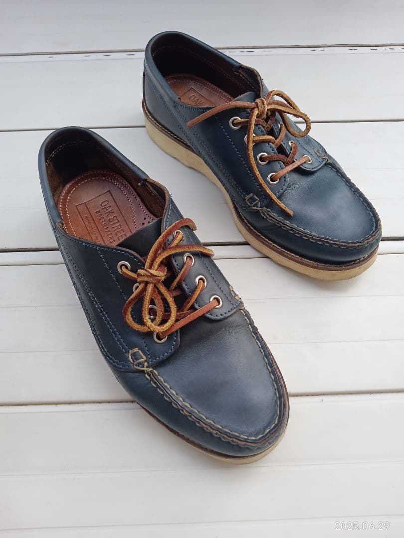 アメリカ製オークストリートブーツメーカーズ本革ネイビー8.5D26.5cm 中古