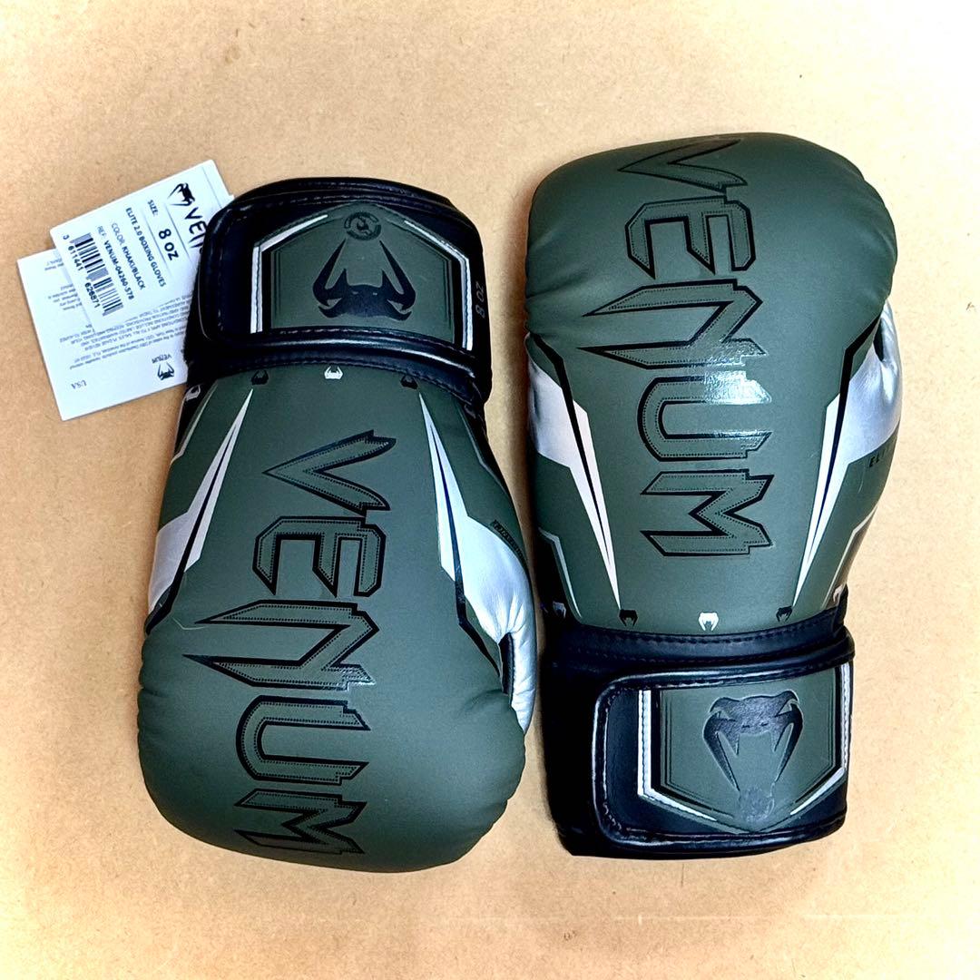 ぎ*ん様 VENUM ヴェナム／ELITE EVOボクシンググローブ／カーキ／8