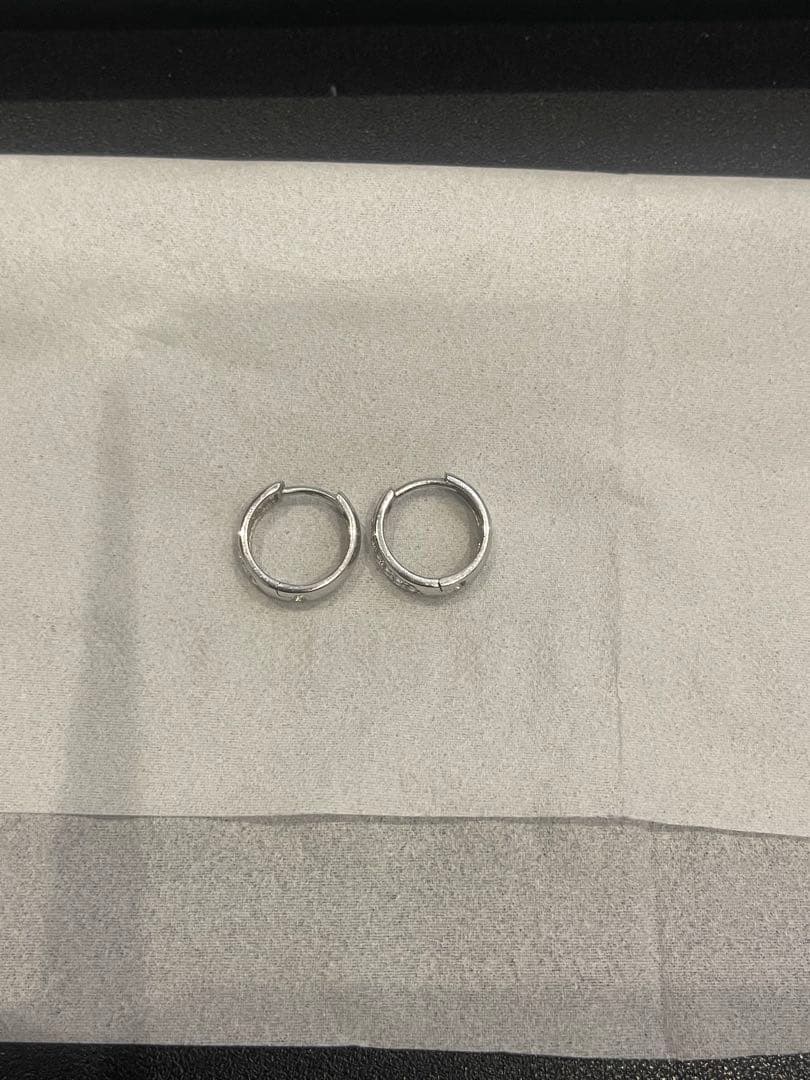 AVALANCHE 10K ホワイトゴールド ピアス 13mm フープピアス