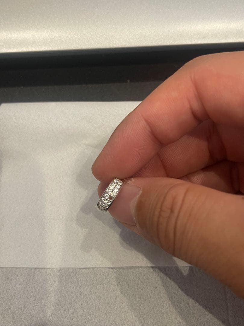 AVALANCHE 10K ホワイトゴールド ピアス 13mm フープピアス