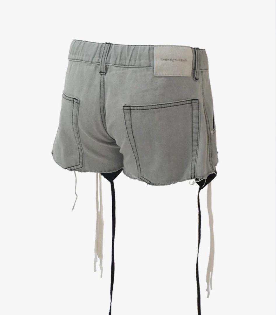 パンツ theredthread S garter denim shorts