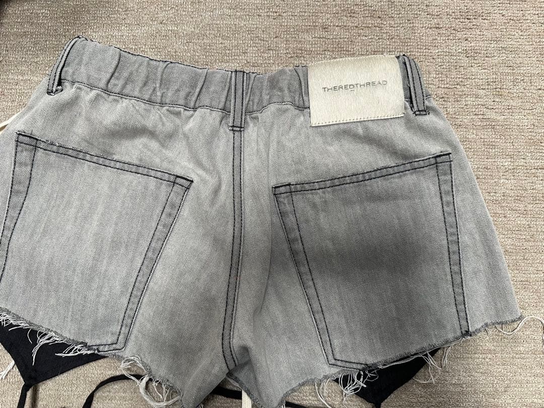パンツ theredthread S garter denim shorts