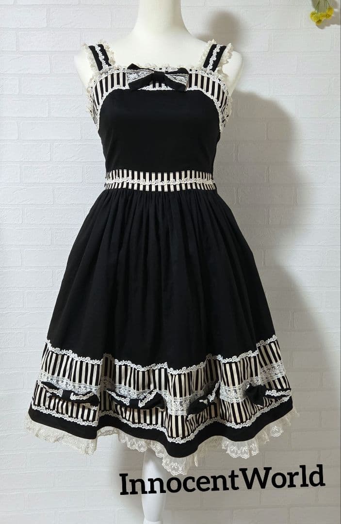 【InnocentWorld　イノセントワールド】 ワンピース　リボン　黒白