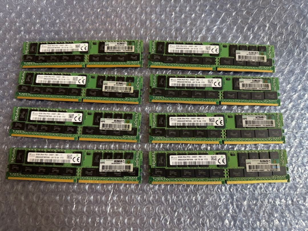 PC4-2400T 32GB×8枚セット 合計256GB ECC対応 サーバ