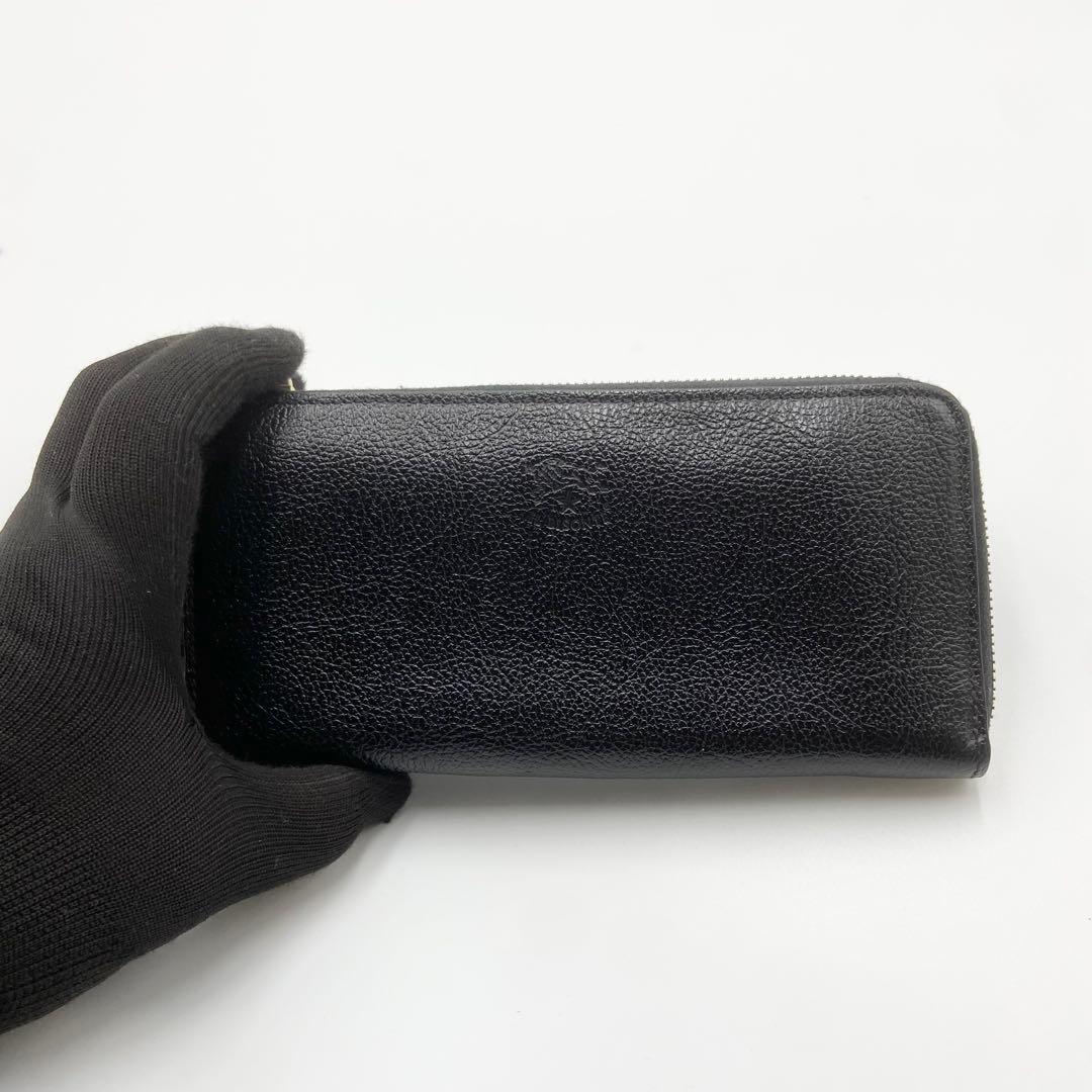 未使用級　イルビゾンテ　長財布　L字ウォレット　レザー　ブラック　イタリア製