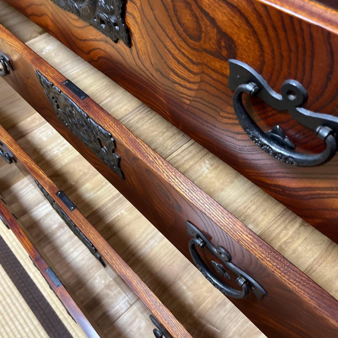 岩屋堂整理箪笥 和風木製タンス 105cm x 45cm x 115cm